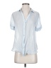 Maven West 100% Cupro Blue Short Sleeve Blouse Size XS - photo 1