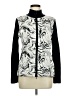 Edinburgh Cashmere 100% Pima Cotton Print Ivory Track Jacket Size M - photo 1