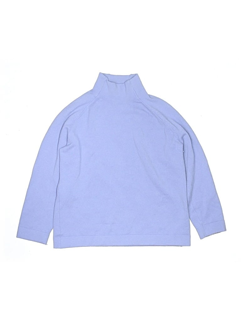 Pre-owned Lands' End Kids'  Turtleneck Sweater In Blue