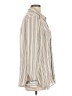 Who What Wear 100% Polyester Stripes Ivory Long Sleeve Blouse Size L - photo 4