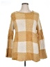 Fever Checkered-gingham Yellow Pullover Sweater Size 1X - photo 1