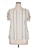 Cure Stripes Ivory Short Sleeve Blouse Size XL - photo 1