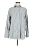 Max Studio Stripes Silver Long Sleeve Button-Down Shirt Size M - photo 1