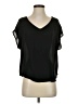 Lush 100% Polyester Black Short Sleeve Blouse Size S - photo 1