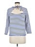 J.Crew 100% Cotton Blue 3/4 Sleeve Top Size M - photo 2