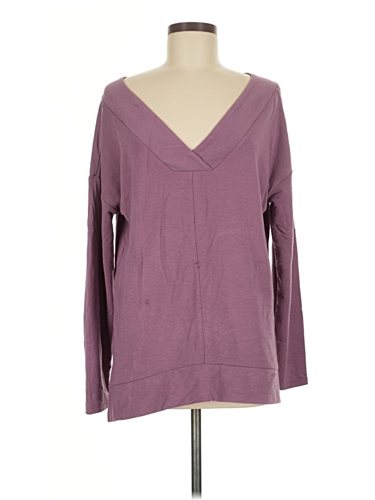 Pre-owned Cupio Long Sleeve Top Purple V-neck Tops