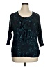 Croft & Barrow 100% Nylon Teal 3/4 Sleeve Blouse Size 1X - photo 1