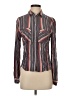 Express 100% Viscose Stripes Black Long Sleeve Blouse Size S - photo 1