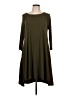 Nina Leonard Solid Green Casual Dress Size L - photo 1