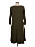 Nina Leonard Solid Green Casual Dress Size L - photo 2