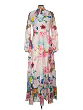 chinese dress ladies Dalia Macphee Tie-Front Chiffon Floral Maxi Dress main image 0
