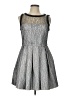 Zara Basic 100% Polyester Metallic Gray Cocktail Dress Size L - photo 1