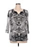 Style&Co 100% Polyester Silver 3/4 Sleeve Blouse Size 2X - photo 1