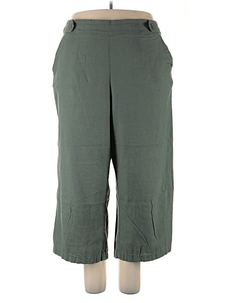 Pre-owned Croft & Barrow Linen Pants In Green