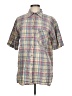 Metropolitan 100% Cotton Plaid Gray Short Sleeve Button-Down Shirt Size L - photo 1