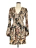 Le Superbe 100% Polyester Print Tan Casual Dress Size 6 - photo 1