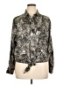 Nine West 100% Polyester Animal Print Silver Long Sleeve Blouse Size XL - photo 1