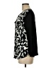Pale Sky 100% Polyester Animal Print Black Long Sleeve Blouse Size M - photo 5