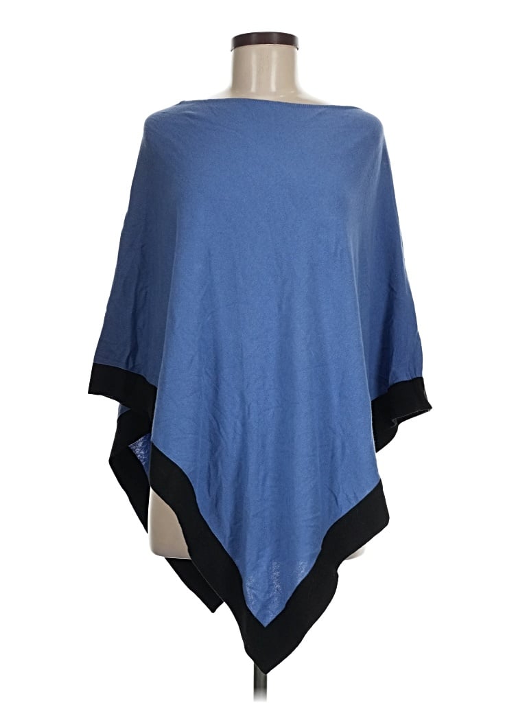 Pre-owned Jjill Poncho In Blue