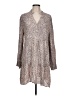 Karlie 100% Viscose Animal Print Tan Long Sleeve Blouse Size L - photo 1