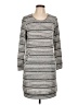 Tacera Stripes Gray Casual Dress Size L - photo 1