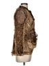 Zimmermann 100% Silk Animal Print Brown Long Sleeve Silk Top Size 10 (3) - photo 4