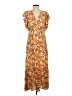 Sandro 100% Viscose Floral Orange Casual Dress Size EU (FR) 36 / US 4 - photo 1