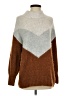 Silverflint Chevron-herringbone Brown Turtleneck Sweater Size XS - photo 1