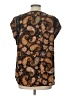 DR2 100% Polyester Paisley Brown Short Sleeve Blouse Size L - photo 2