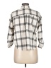 Love Notes Plaid Gray 3/4 Sleeve Blouse Size M - photo 2