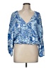 DASH 100% Rayon Blue 3/4 Sleeve Blouse Size M - photo 1