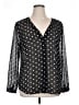 Urban Coco 100% Polyester Polka Dots Black Long Sleeve Blouse Size XL - photo 1