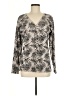 SML Design Gray Long Sleeve Silk Top Size M - photo 1