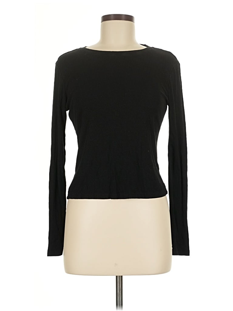 Pre-owned Shein Long Sleeve T-shirt In Black