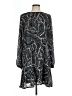 Ann Taylor LOFT 100% Polyester Print Black Casual Dress Size L (tall) - photo 1