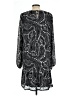Ann Taylor LOFT 100% Polyester Print Black Casual Dress Size L (tall) - photo 2