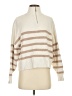 MNG Stripes Ivory Turtleneck Sweater Size XS - photo 1