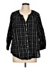 Old Navy Black 3/4 Sleeve Button-Down Shirt Size L - photo 1