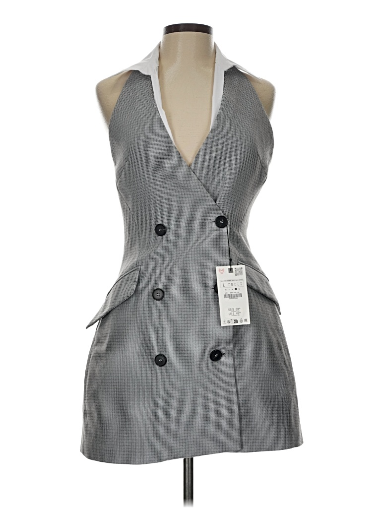 Pre-owned Zara Cocktail Dress In Gray