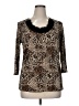 Brittany Black 100% Polyester Brown 3/4 Sleeve T-Shirt Size 1X - photo 1