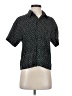 Perry Ellis 100% Rayon Polka Dots Black Short Sleeve Blouse Size S - photo 1