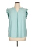 Zenana Teal Short Sleeve Blouse Size XL - photo 1