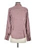 Worthington Houndstooth Burgundy Long Sleeve Blouse Size M - photo 2