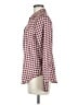 Worthington Houndstooth Burgundy Long Sleeve Blouse Size M - photo 5