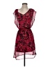 Express 100% Polyester Floral Burgundy Cocktail Dress Size XS - photo 1