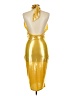 Unbranded Metallic Gold Cocktail Dress Size L - photo 2