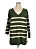 Ava & Viv Stripes Green Pullover Sweater Size 1X - photo 1