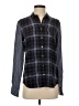 Equipment 100% Silk Plaid Blue Long Sleeve Silk Top Size XS - photo 1