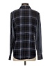 Equipment 100% Silk Plaid Blue Long Sleeve Silk Top Size XS - photo 2