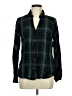 CAbi 100% Viscose Plaid Green Long Sleeve Button-Down Shirt Size M - photo 1